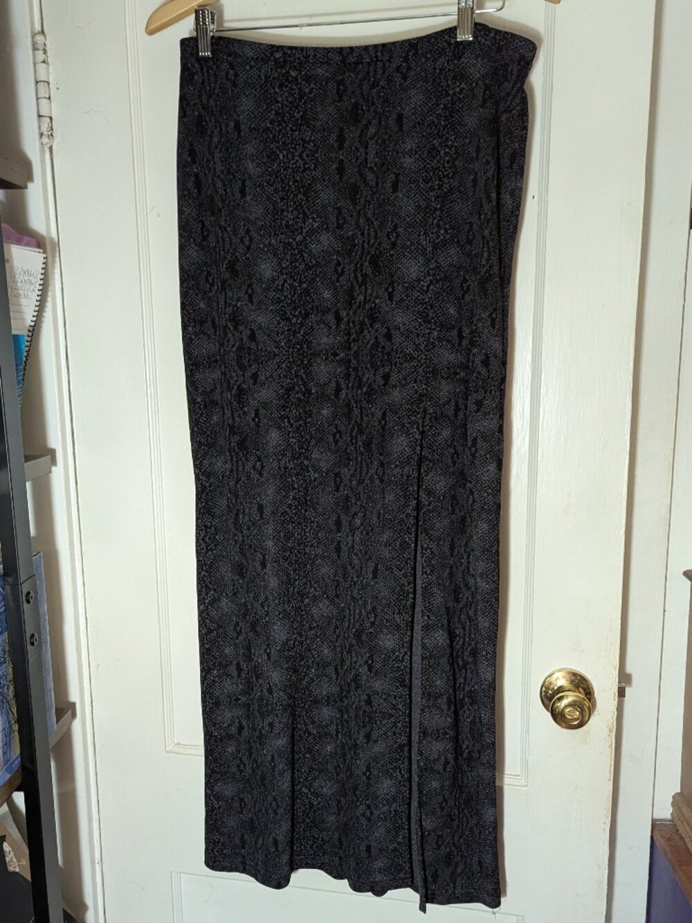 Express snake print long skirt with slit - size large